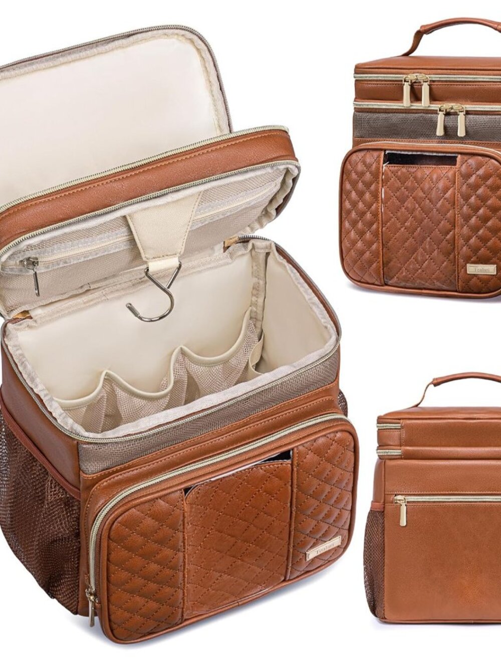 Large Leather Toiletry Bag for Women Men,Bathroom Bag,Water Resistant Shower Bag